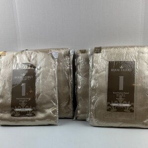 Royal Velvet brand Gold Rod Pocket Panel Curtains 54 x 95